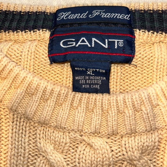 GANT Men's Size XLCable Knit Crewneck Pullover Sweater soft yellow - Picture 14 of 14